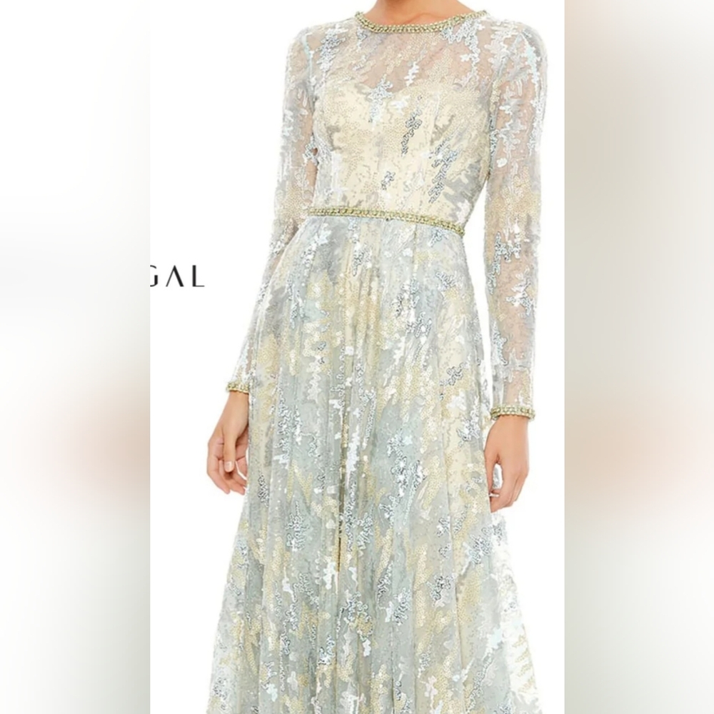 MAC DUGGAL Elegant Wedding, Mother,  Formal Flowy Romantic Gown • size 10 NWT